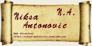 Nikša Antonović vizit kartica